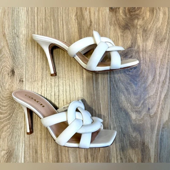 Coach Kellie Leather Sandal Chalk Size 9B EUC - Picture 8 of 9